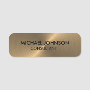 Elegant Gold Metallic Professional Business  Name Tag