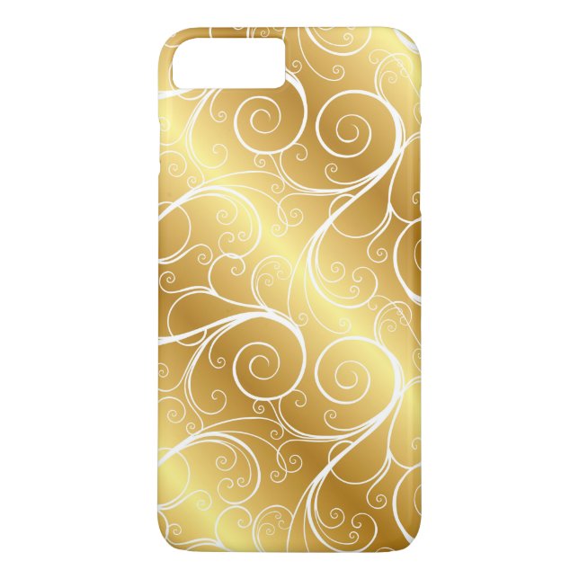 Elegant Gold Metallic Swirl iPhone Case (Back)