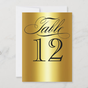 Elegant Gold Metallic Table Number Glam Bling