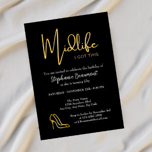 Elegant Gold Midlife You Got This 50th Birthday Invitation