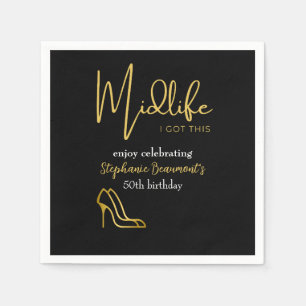 Elegant Gold Midlife You Got This 50th Birthday Napkin