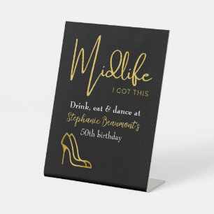 Elegant Gold Midlife You Got This 50th Birthday Pedestal Sign