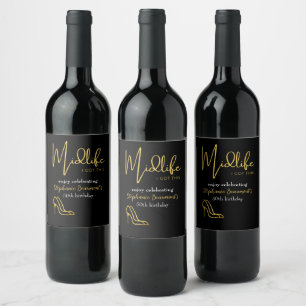Elegant Gold Midlife You Got This 50th Birthday Wine Label