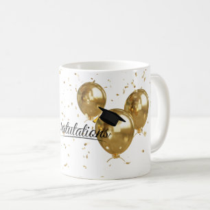 Elegant Gold Minimal Graduation graduate cap Coffee Mug