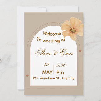 Elegant Gold Minimal Wedding Invitation | Simple &