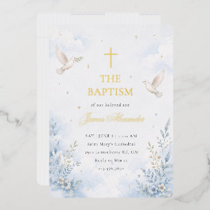 Elegant Gold Minimalist Baptism Invite