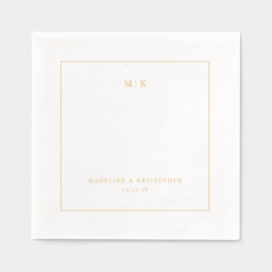 Elegant Gold Minimalist Border Foil Napkins