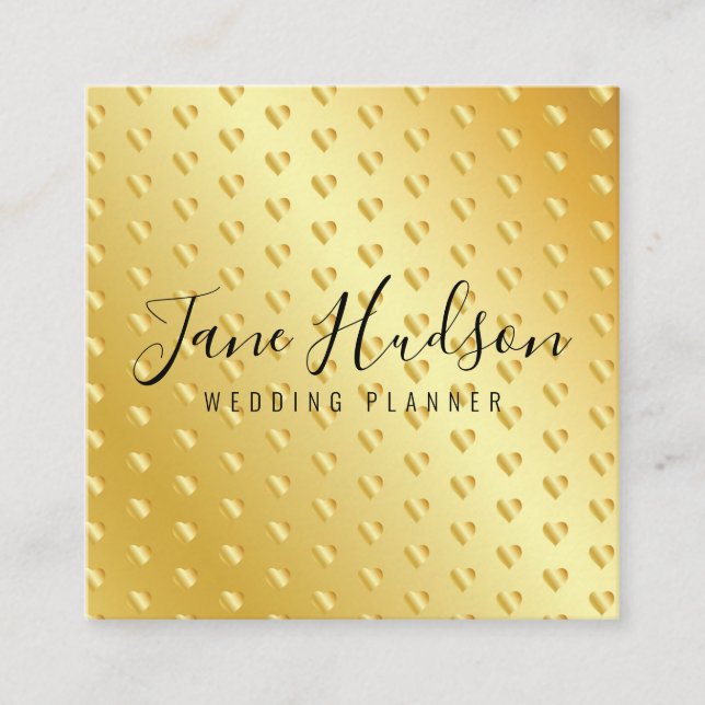Elegant Gold Minimalist Editable 3.5x2.5 Business Square Business Card (Front)