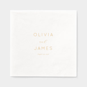 Elegant Gold Minimalist Names Foil Napkins