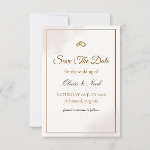 Elegant Gold Minimalist Save the Date Card