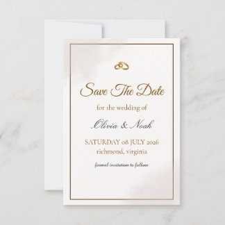 Elegant Gold Minimalist Save the Date Card