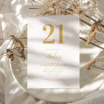 Elegant Gold Modern 21st Birthday Invitation<br><div class="desc">A simple modern 21st birthday invitation featuring elegant  typography and minimalist design in gold colour.</div>