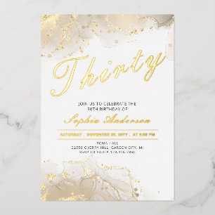 Elegant Gold Modern 30th Birthday