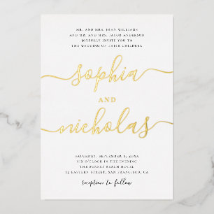 Elegant gold modern calligraphy script wedding