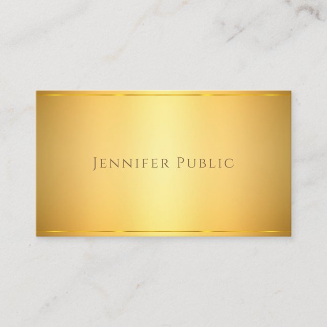 Elegant Gold Modern Design Sophisticated Template Business Card (Front)