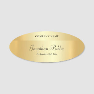 Elegant Gold Modern Handwriting Script Template Name Tag