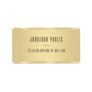 Elegant Gold Modern Minimalist Template Address Label