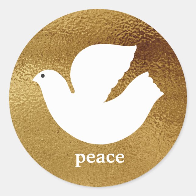 Elegant Gold Modern Peace Holiday Envelope Seal (Front)