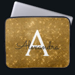 Elegant Gold Modern Sparkle Monogram Laptop Sleeve<br><div class="desc">Elegant Gold Faux Glimmer and Sparkle Elegant Monogram Case. This case can be customised to include your initial and first name.</div>