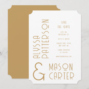Elegant Gold Modern Wedding Save The Date