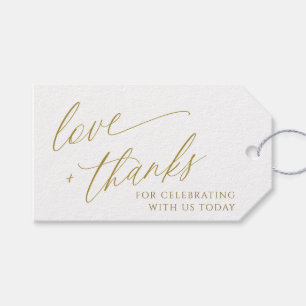 Elegant Gold Modern Wedding Thank You Favour Tags