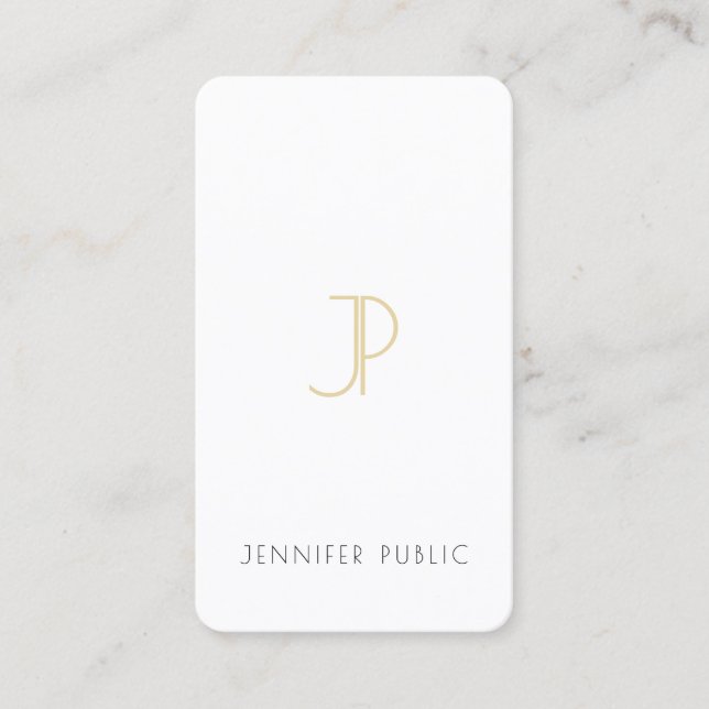 Elegant Gold Monogram Design Chic Template Luxury Business Card (Front)