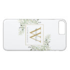 Elegant Gold Monogram Greenery Modern