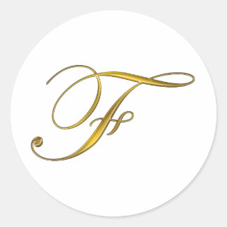 Elegant Gold Monogram Initial F Envelope Seals