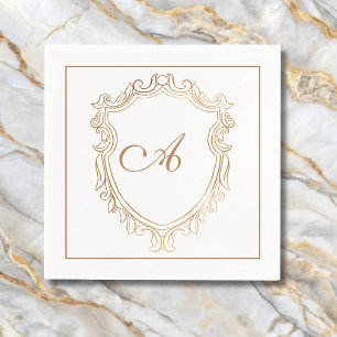Elegant Gold Monogram Initial  Napkin