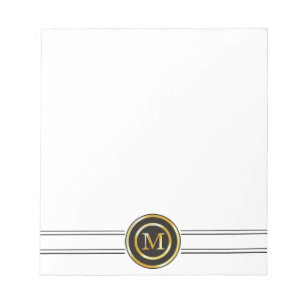 Elegant Gold Monogram M Notepad