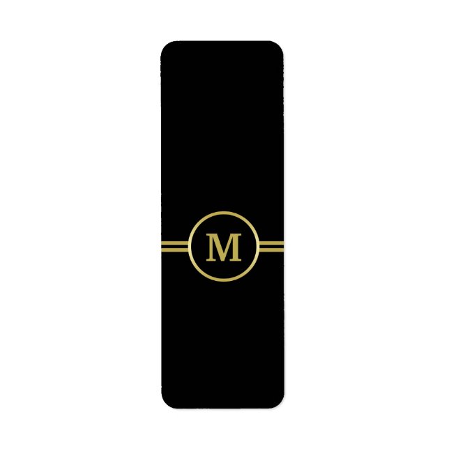 Elegant gold Monogram on black (Front)