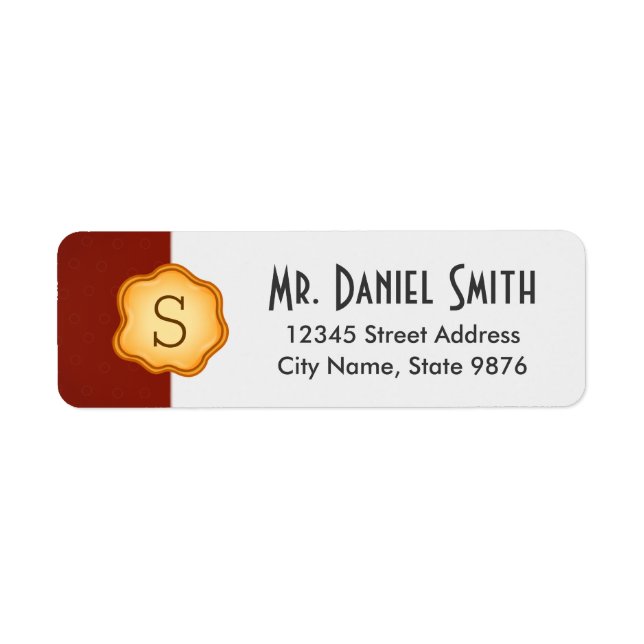 Elegant -Gold Monogram- on Regal Red (Front)