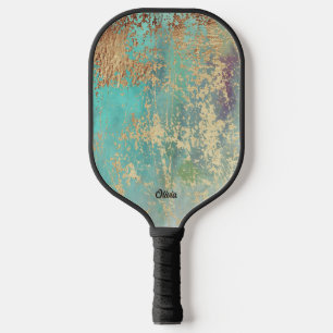 Elegant Gold Monogram Pickleball Paddle