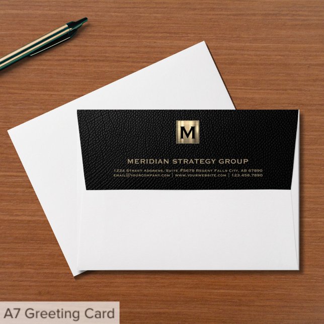 Elegant Gold Monogram Return Address Envelope (Creator Uploaded)