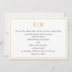Elegant Gold Monogram Royal Wedding Invitation