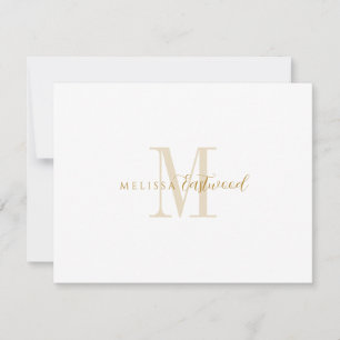 Elegant Gold Monogram Script Serif Card