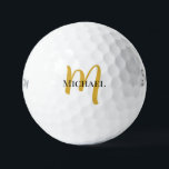 Elegant Gold Monogram Srixon Soft Feel 3 Pack Golf Balls<br><div class="desc">Gold Colour Monogram Modern Elegant Trendy Template Outdoor Sports Equipment Golf Ball / 3 Pack Srixon Soft Feel 13 Golf Balls.</div>