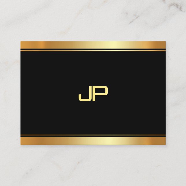 Elegant Gold Monogram Template Modern Professional Business Card (Front)