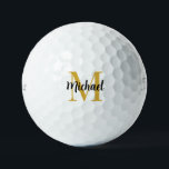 Elegant Gold Monogram Titleist Pro V1 3 Pack Golf Balls<br><div class="desc">Trendy Gold Colour Monogram Elegant Modern Trendy Template Outdoor Sports Equipment Value Golf Ball / 3 Pack Titleist 2023 Pro V1 Golf Balls.</div>