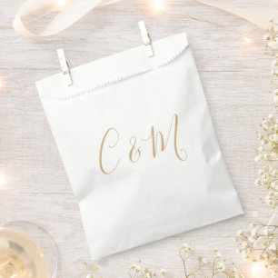 Elegant Gold Monogram Wedding  Favour Bags