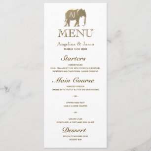 Elegant Gold Monogram Wedding Menu