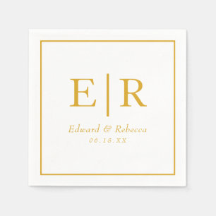 Elegant Gold Monogram Wedding Napkin