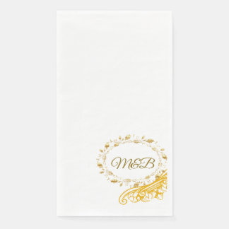 Elegant Gold Monogram Wedding Napkin – M&B Design