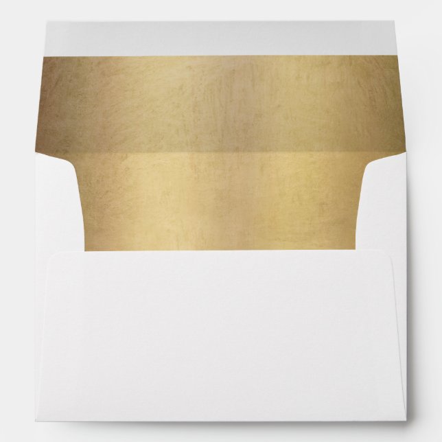 Elegant Gold Monogram Wedding Return Address Envelope (Back (Bottom))