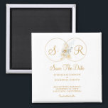 Elegant Gold Monogram Wedding   Save The Date Magnet<br><div class="desc">Elegant Gold Monogram Bride Groom Name Wedding Save The Date Magnet. Share your special moments with your family and friends in style. Easy to customise with your unique save the date information. Get yours today!</div>