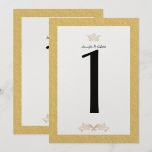 Elegant Gold Monogram Wedding Table Number