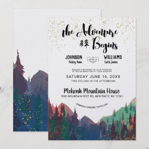 Elegant Gold Mountain Wedding Invitation