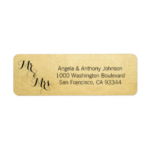 Elegant Gold Mr. & Mrs. Wedding Return Address