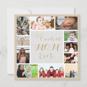 Elegant Gold Mum We Love You Gold Photo Collage