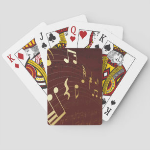 Elegant Gold Musical Notes Playing Cards